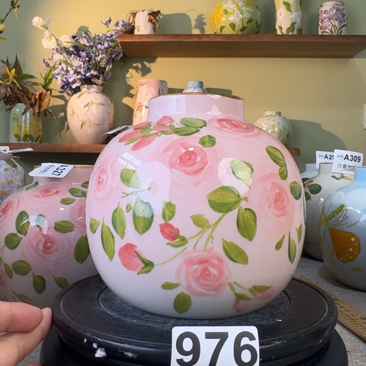 摆件景德镇手绘陶瓷花瓶摆件无孔