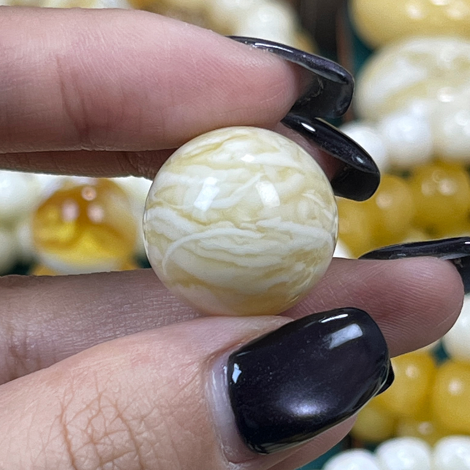 天然原矿琥珀蜜蜡瓷白满蜡虎皮纹妖花蜜蜡大圆珠单珠19.7mm