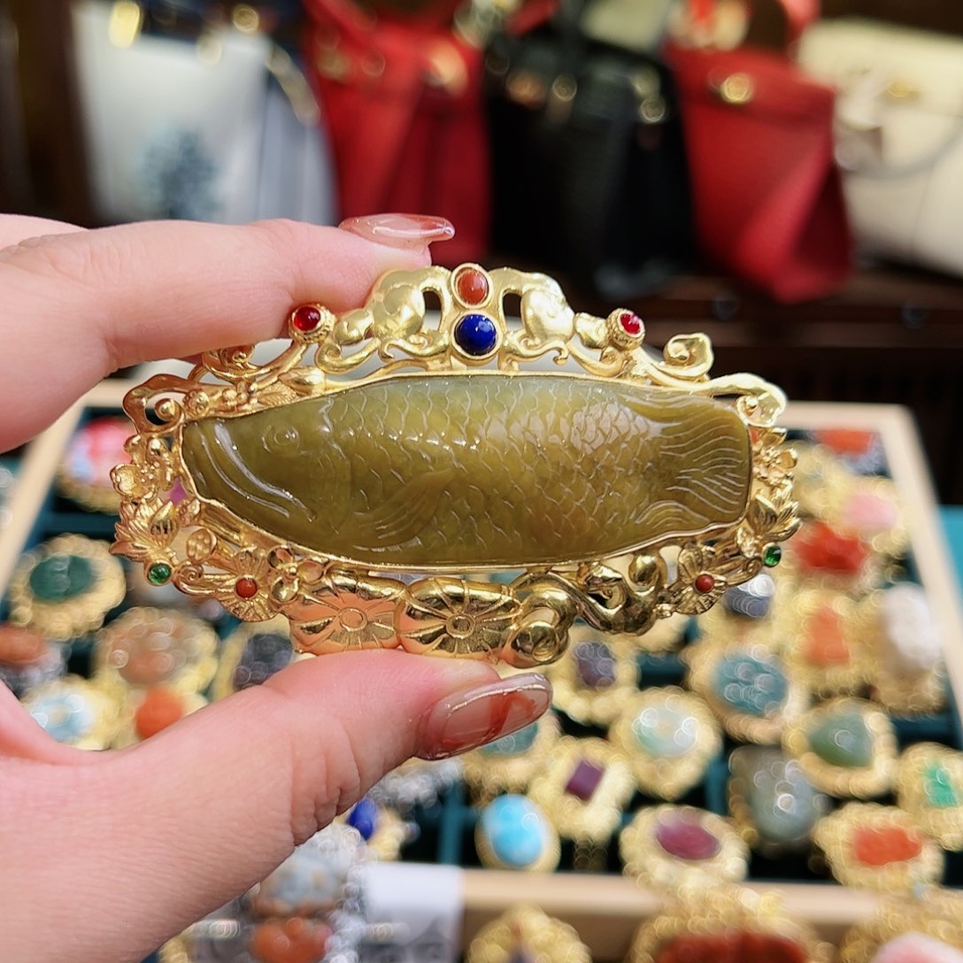 翡翠颈饰银S925镶嵌古风