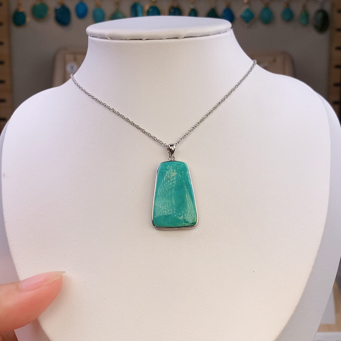 绿松石银S925镶嵌颈饰