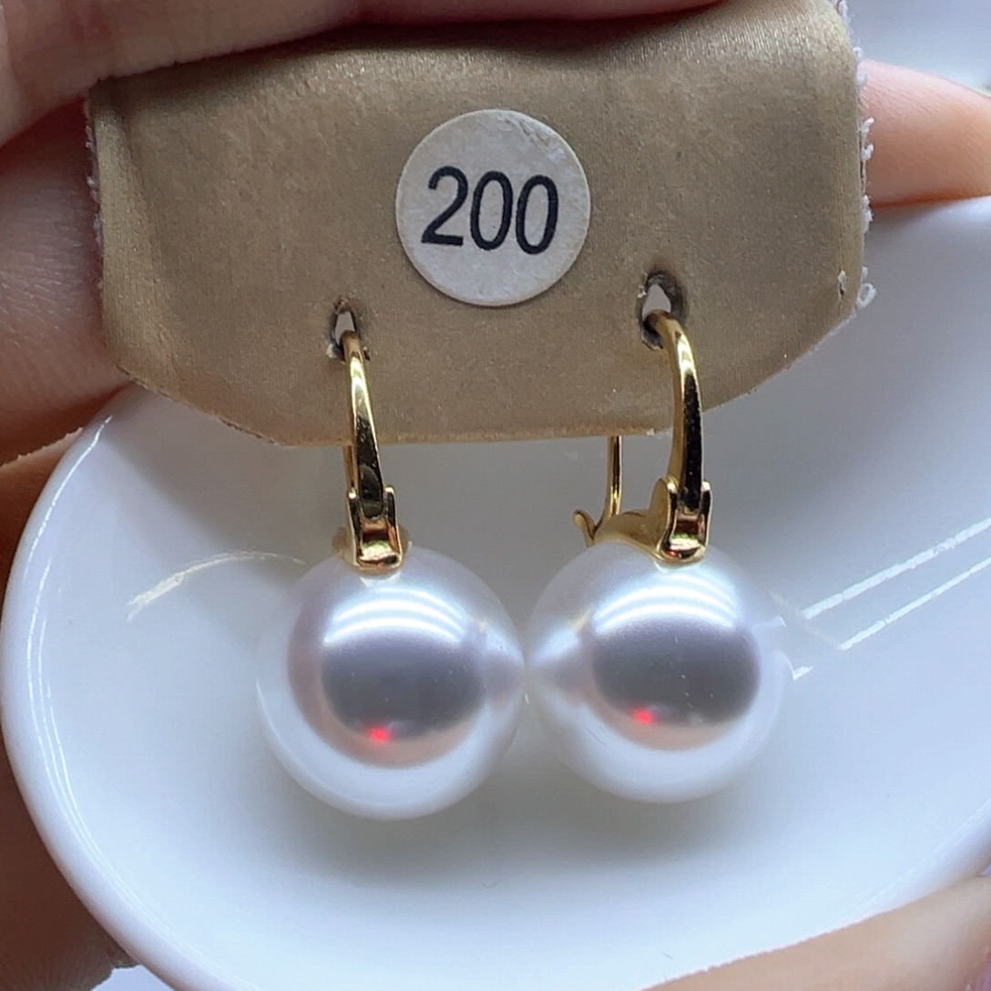银S925镶嵌淡水珍珠耳饰