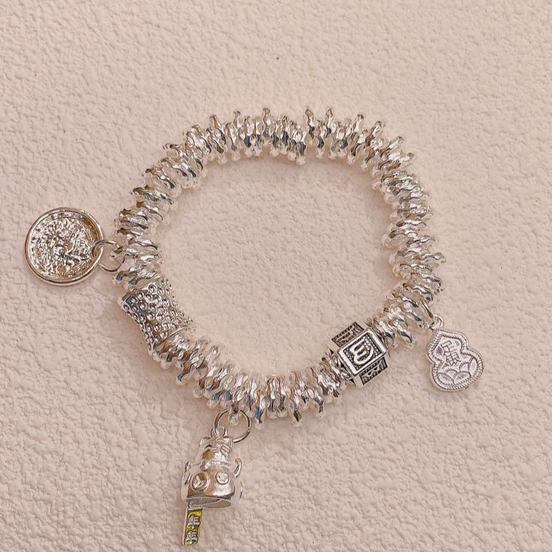 手链 999.9银招财猫盘缠手链