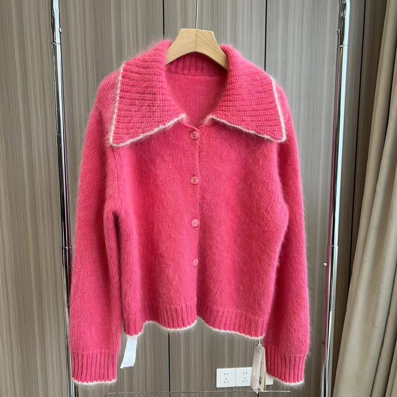 【100山羊绒】241701韩系甜美款海军领羊绒开衫实用百搭洋气款