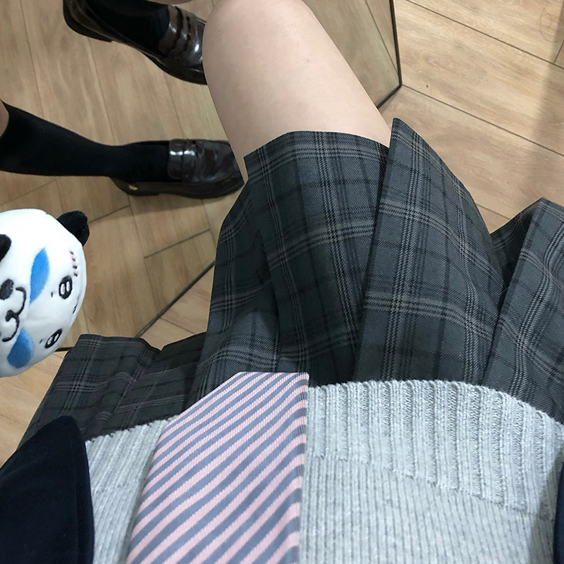 妖言兔兔【暮沐】原创jk格裙学院风jk制服高腰校供感百褶裙学生灰