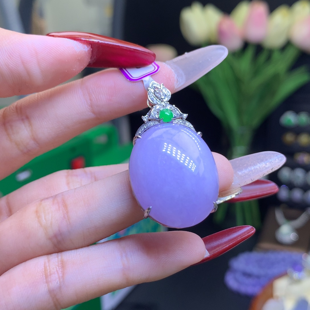 翡翠颈饰18K金镶嵌天然