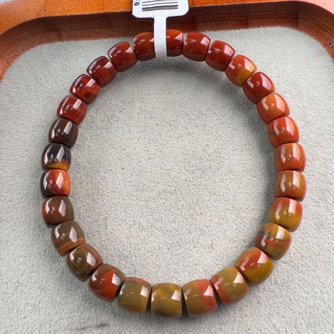 南红玛瑙未镶嵌（渐变直切7mm