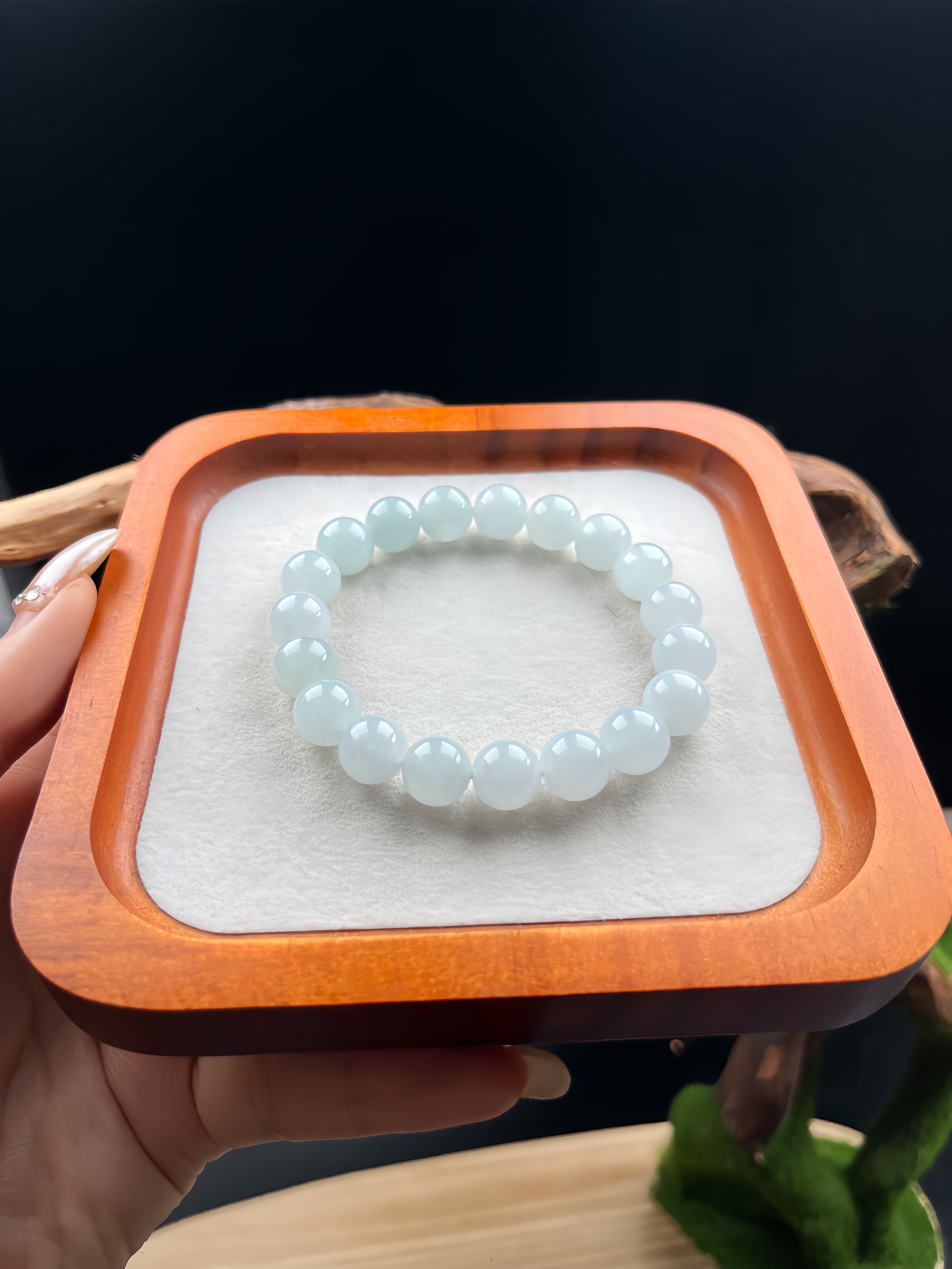 缅甸翡翠A货冰胶蓝卡10.0mm