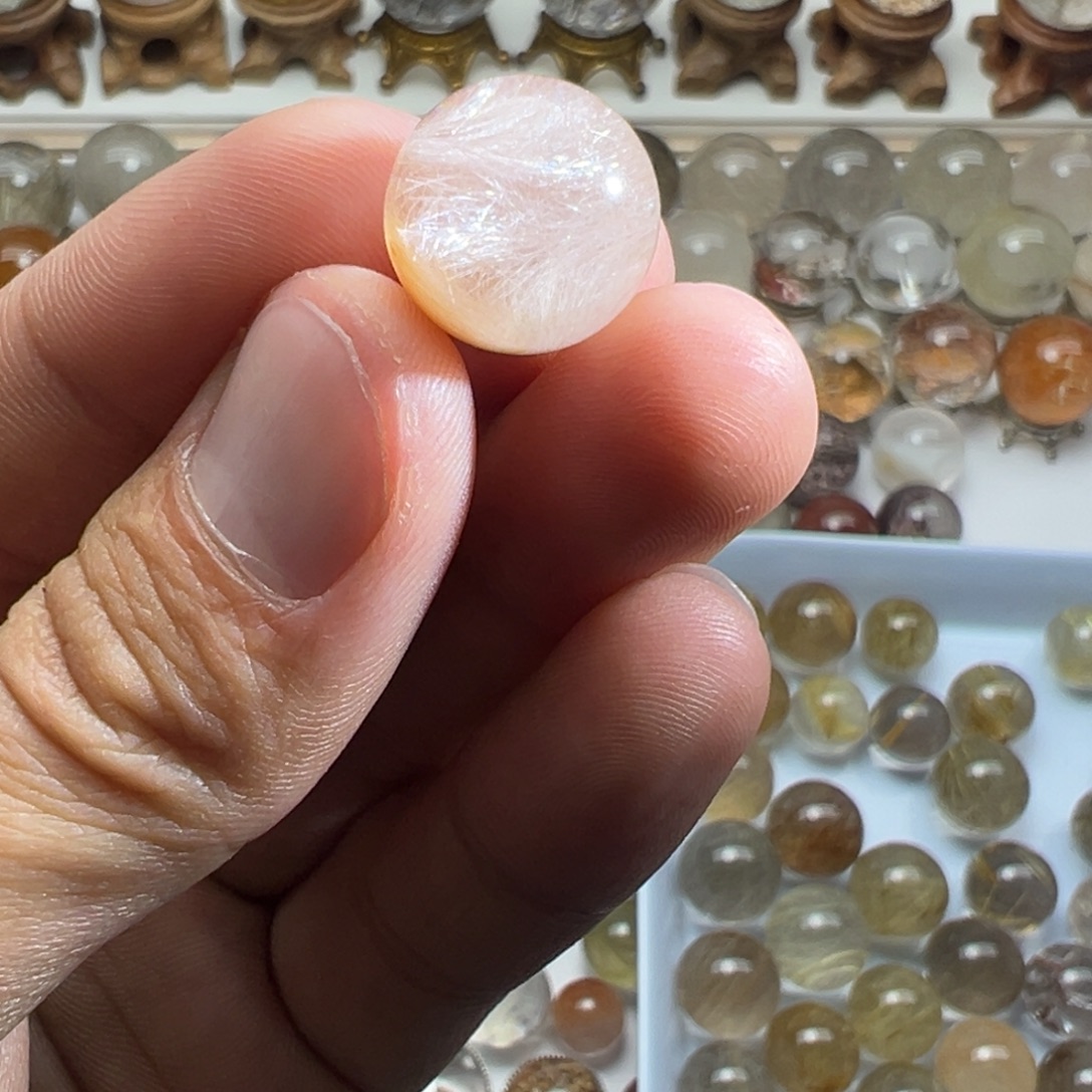 珠宝半成品未镶嵌水晶兔毛球