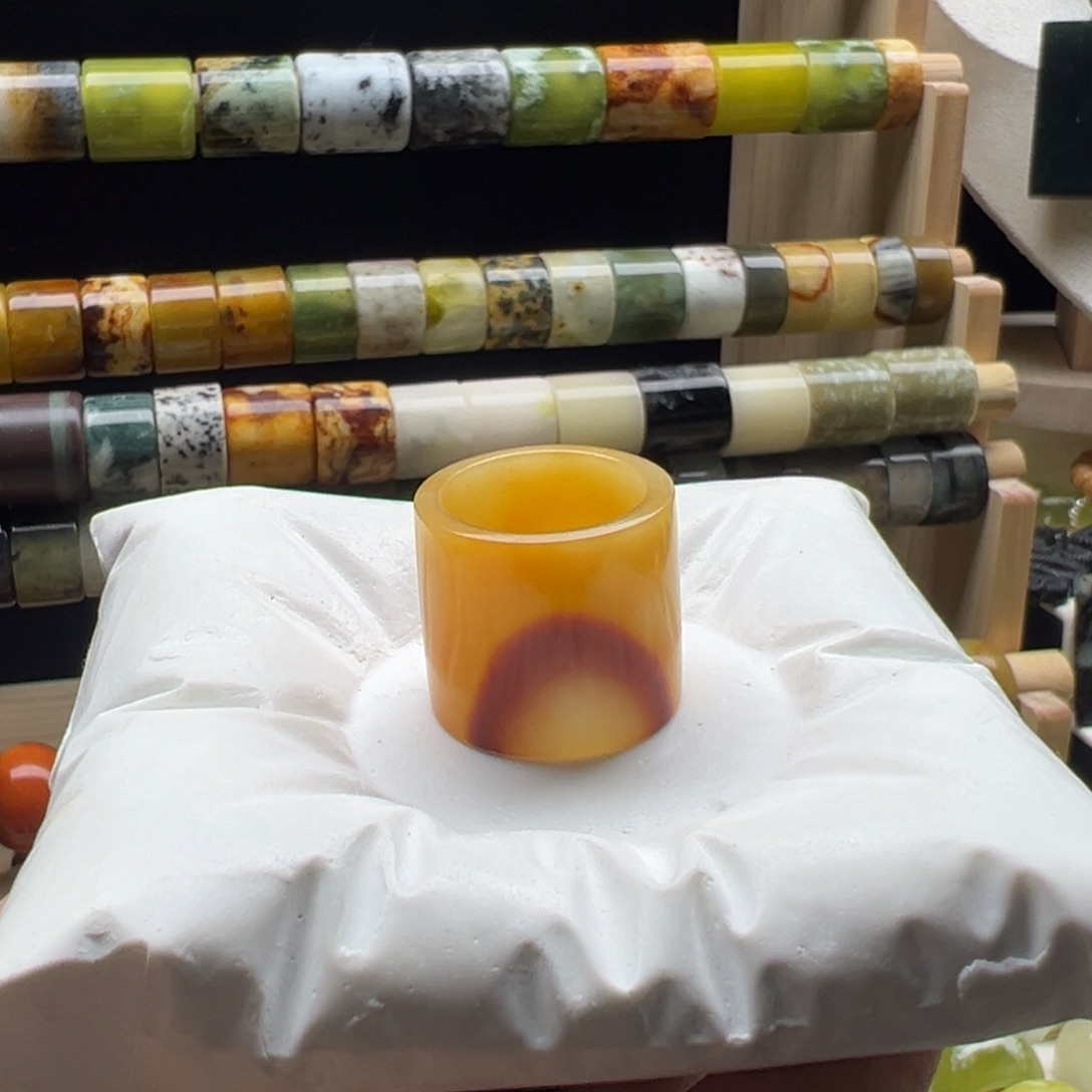 蛇纹石玉未镶嵌戒指17.4 默认瑕疵 不退不换