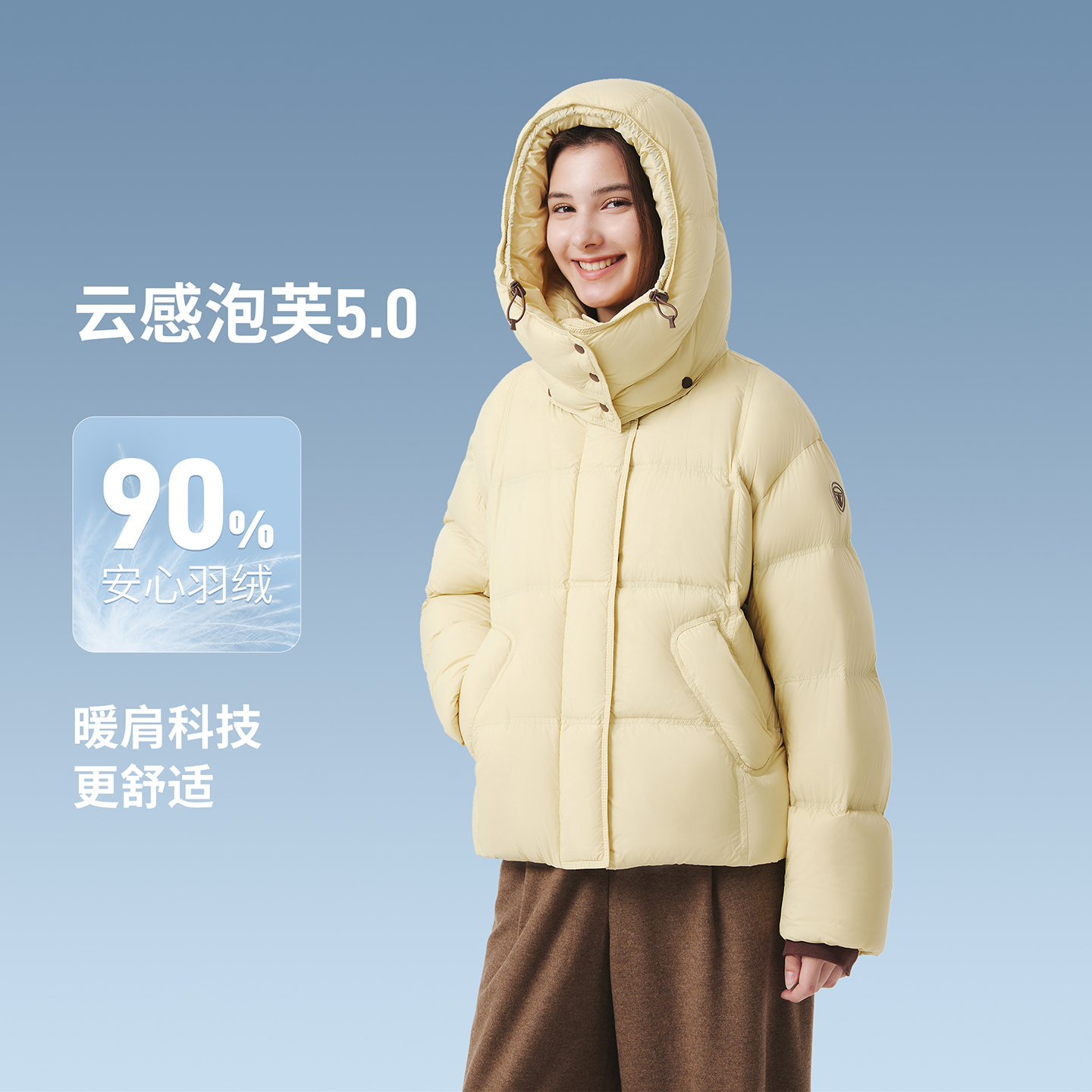 坦博尔泡芙短款羽绒服可爱时尚短款冬季羽绒服外套连帽女士382Z