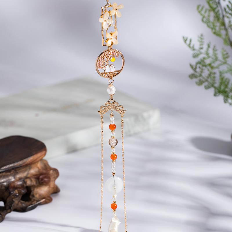 古风桂花兔子旗袍压襟国风汉服禁步