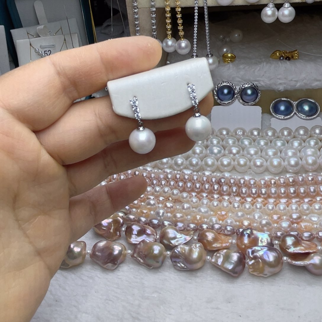 银S925镶嵌珍珠首饰淡水珍珠