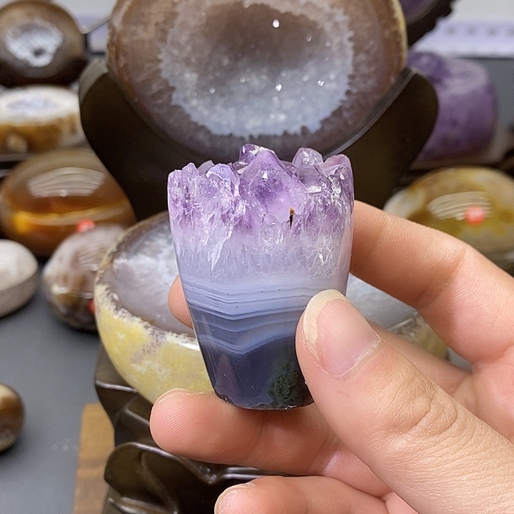 星***间摆件紫晶未镶嵌紫晶