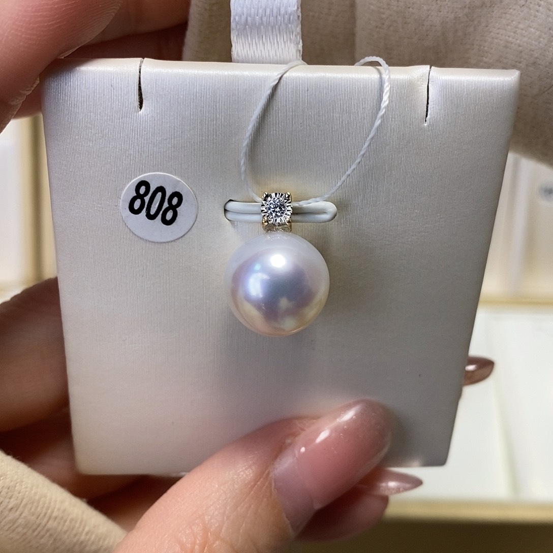 海水珍珠吊坠(不含链)18K金镶嵌