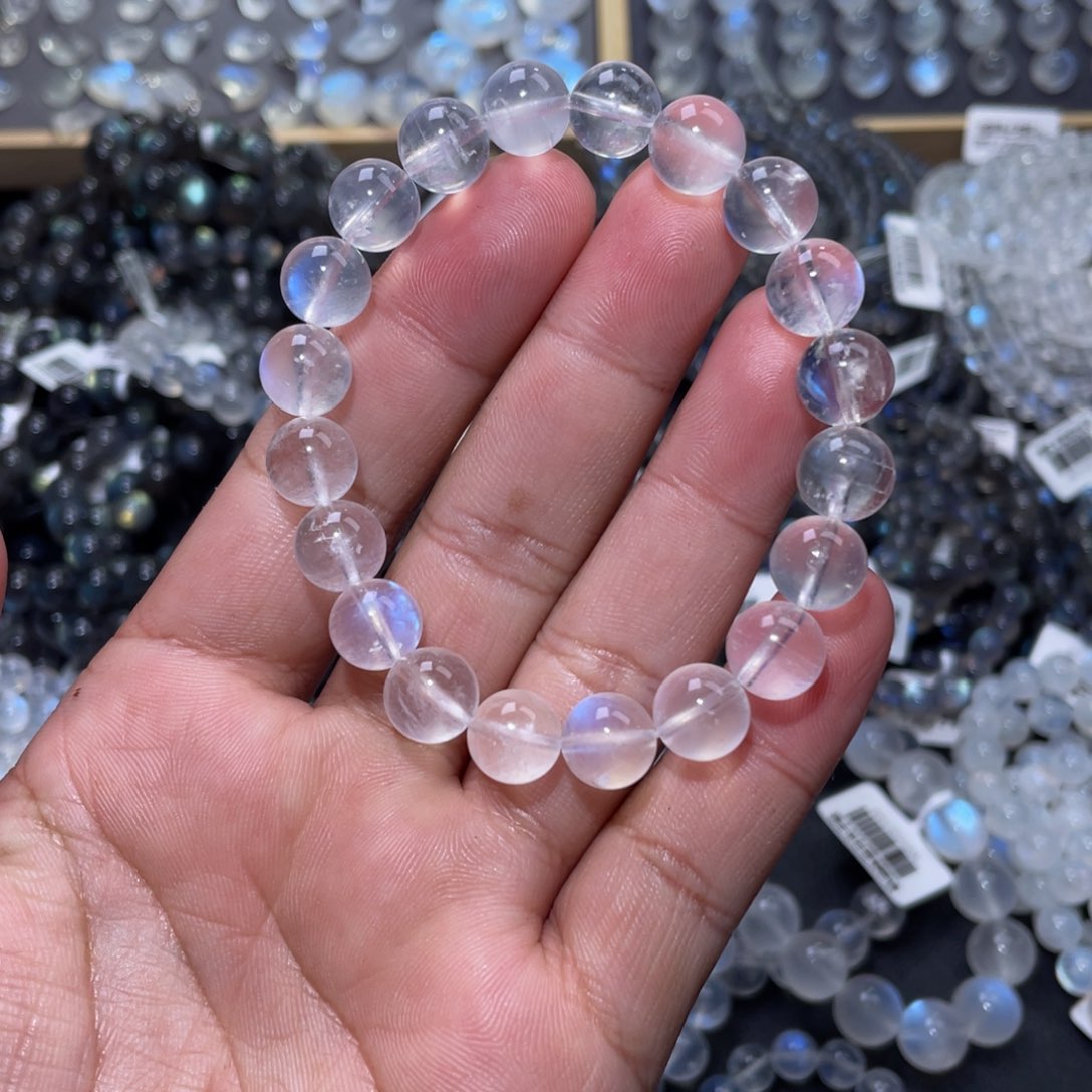 长石手链未镶嵌一**诗蓝月光手链10m