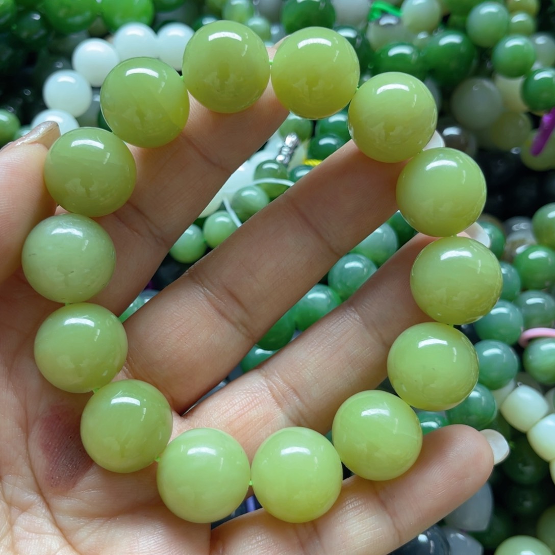 和田玉手链未镶嵌有裂