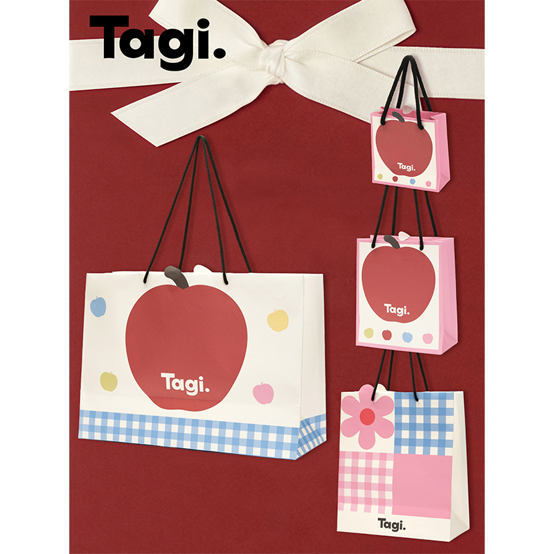 Tagi.春季手提礼品袋便携时尚纸袋礼物节日手提袋轻便卡通