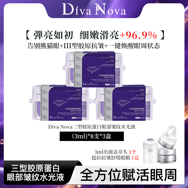 Y3【眼周三型水光】DivaNova三型胶原蛋白眼部皱纹水光液紧致提拉