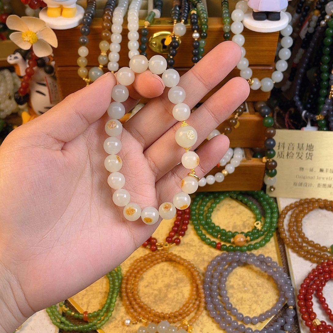 和田玉单圈手串未镶嵌璇**咪