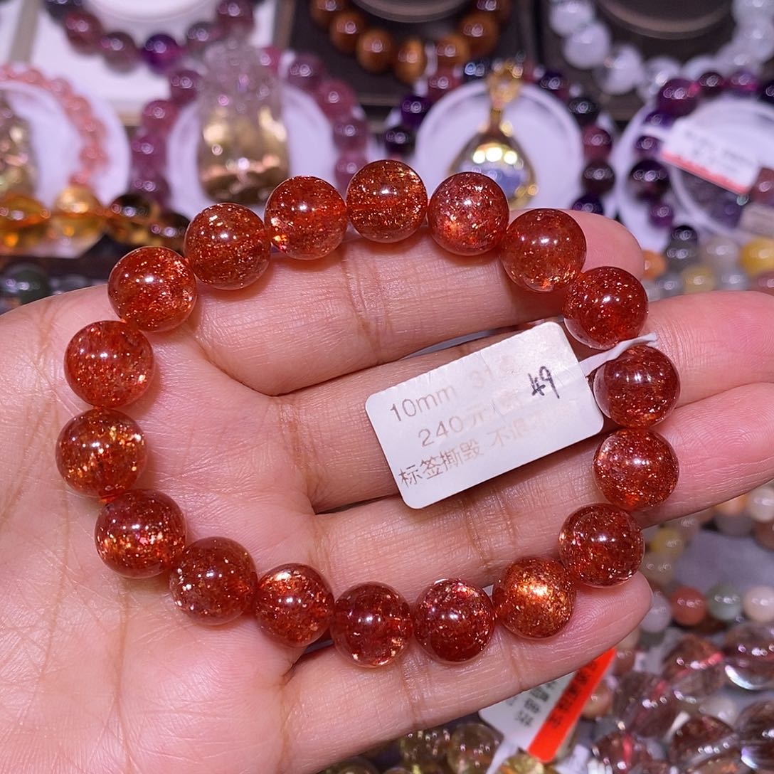 未镶嵌手链长石?****?金太阳石10mm