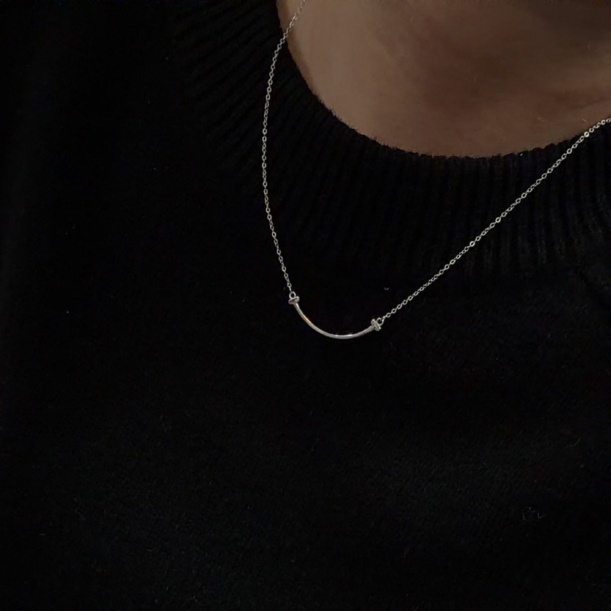 吊坠925银 M.ZHOU.MO  「 925笑脸项链」 精致百搭女士饰品配件