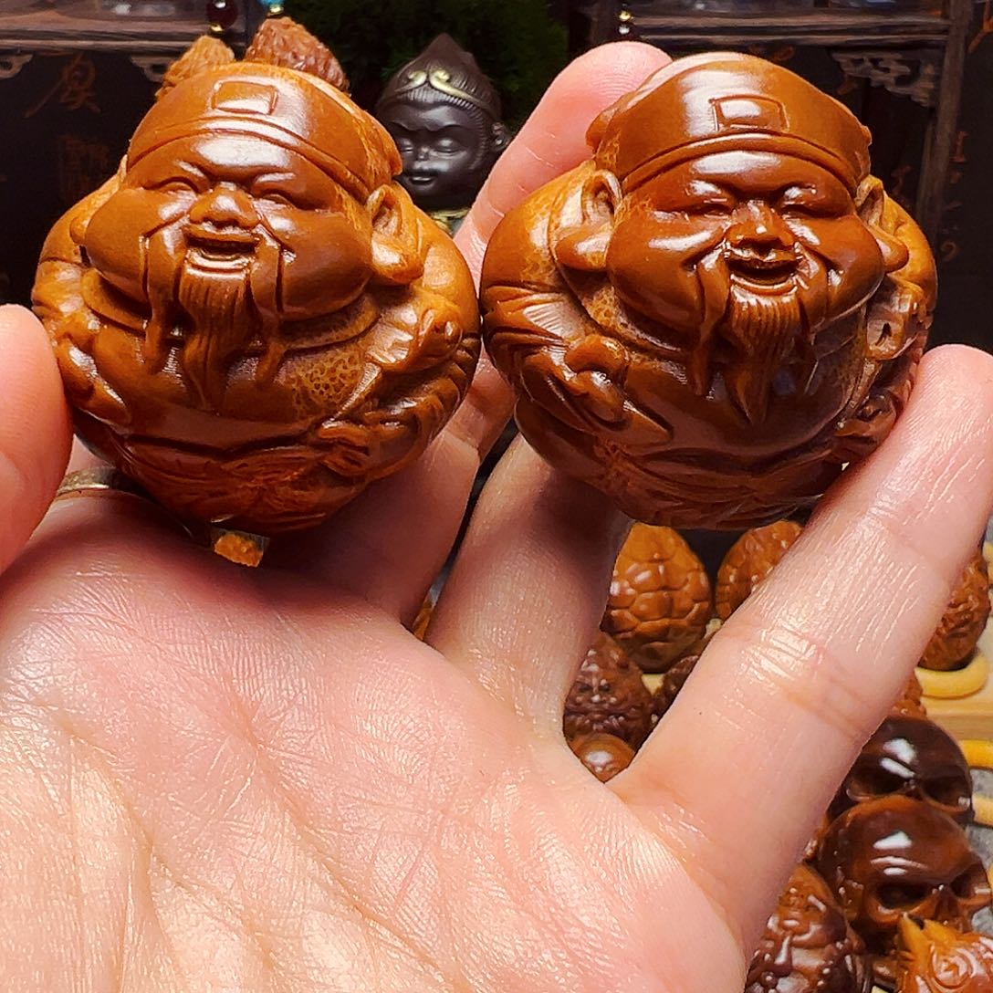 橄榄核手串/手链嘟官帽财神一对