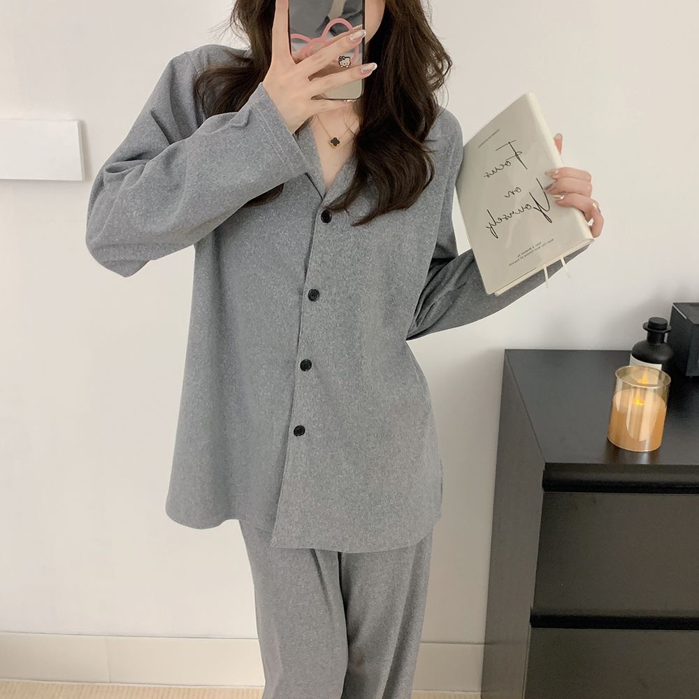 生日礼物德绒睡衣秋冬高级感简约休闲纯色家居服可外穿送闺蜜老婆