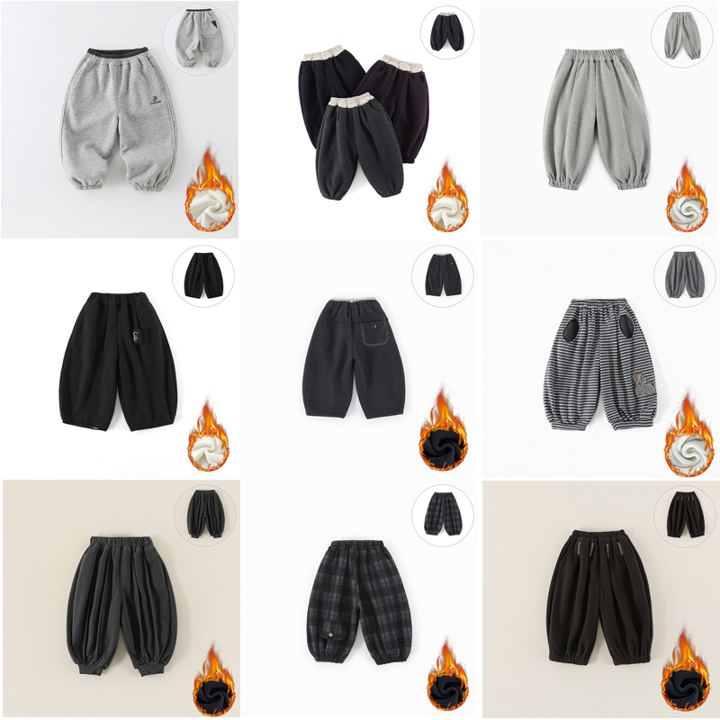 新款儿童加绒休闲裤冬季男童裤子韩版百搭保暖裤子集合ZH003