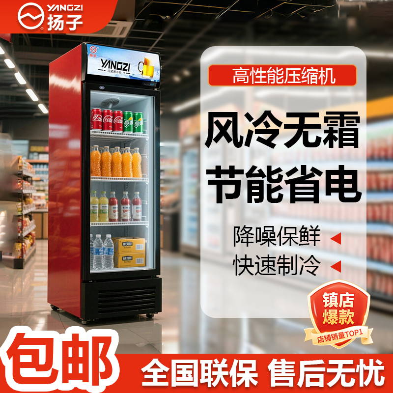 扬子饮料小型冷藏冰柜保鲜单开门冷饮冷柜商用单门啤酒冰箱立式
