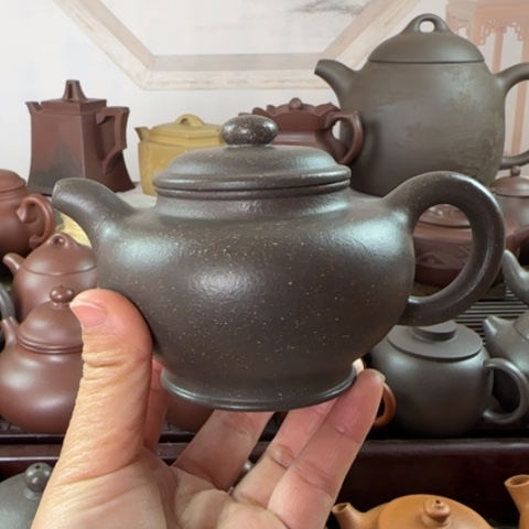 紫砂茶壶梨皮天青250c c