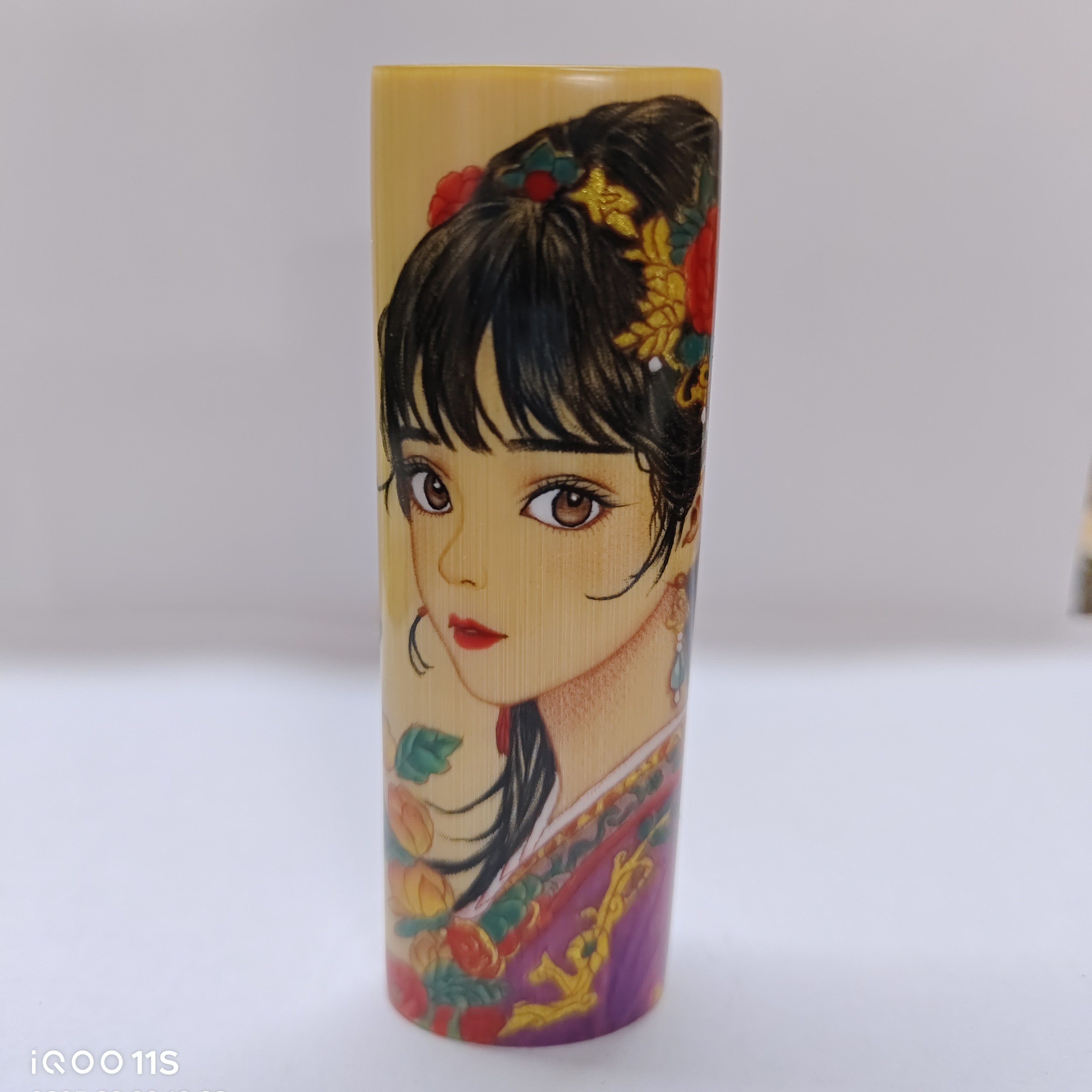 实心玉竹 重彩封釉  王佳 四大美女 西施