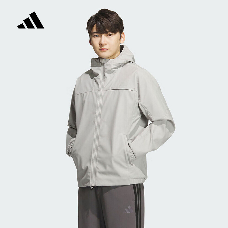 Adidas阿迪达斯男子冬季户外防水运动休闲连帽长袖夹克外套KG5179