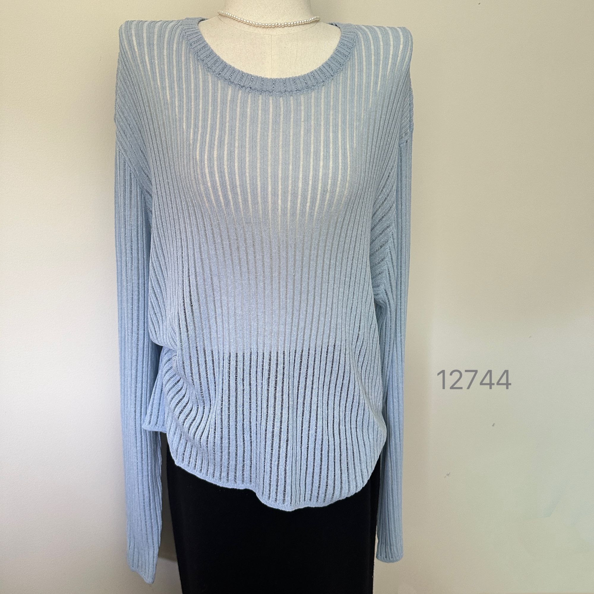 12744（部分无水洗唛，介意慎拍）WANGDAN新款法式坑条长袖防晒衣