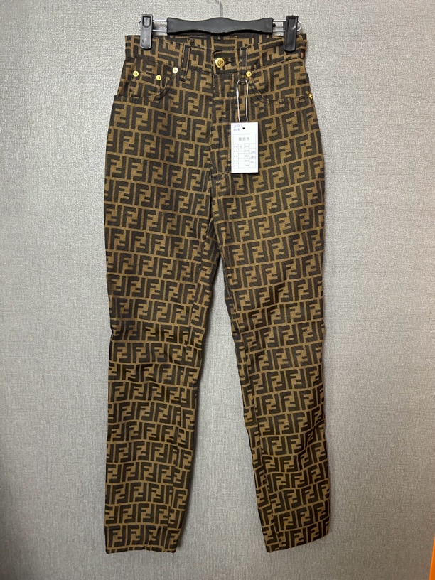 95新 FENDI/芬迪 满印双F长裤