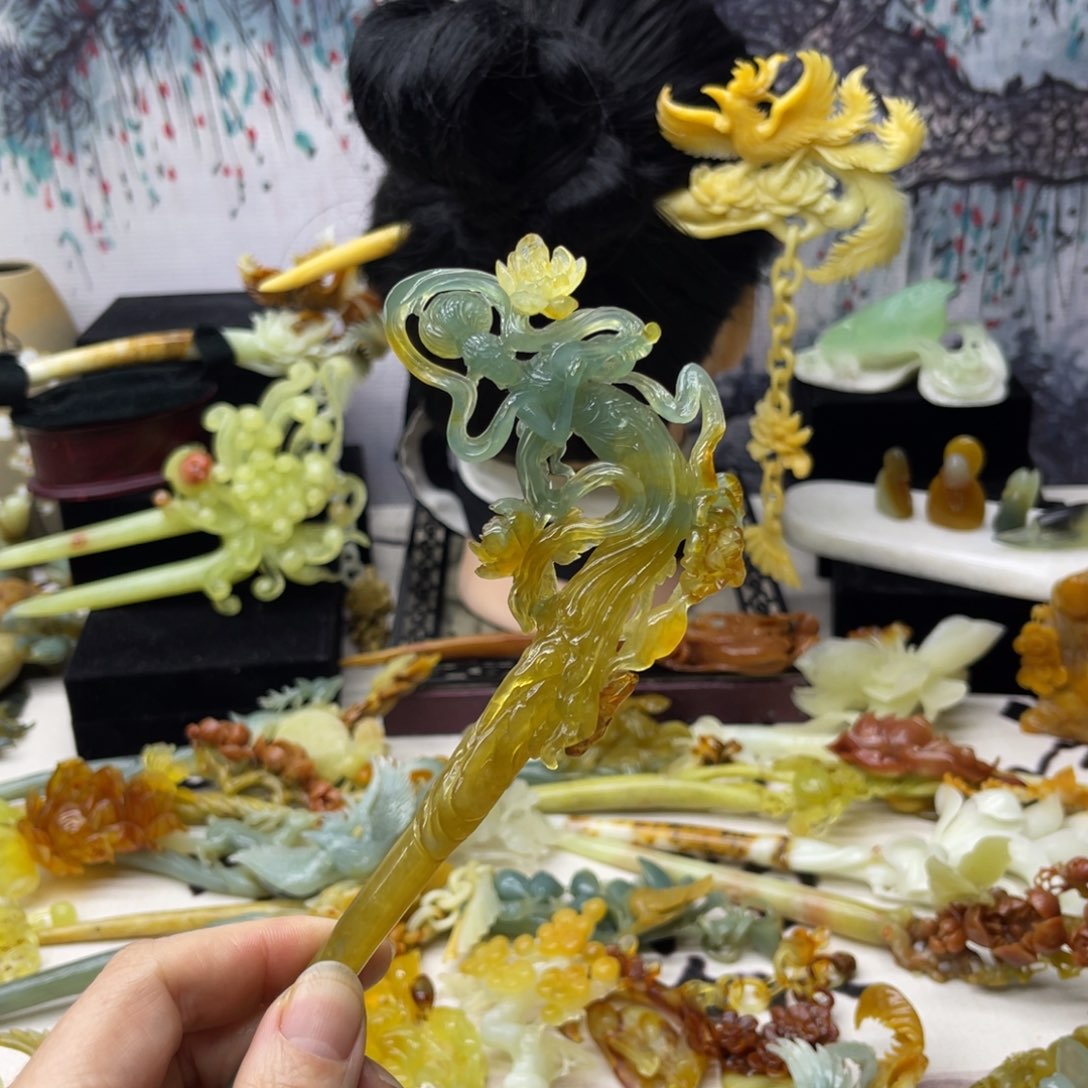 【闪购商品】蛇纹石玉发饰合金是**?