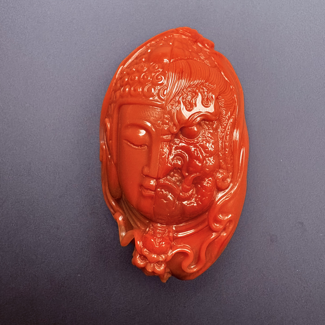 天然原矿南红玛瑙，佛魔一念间。