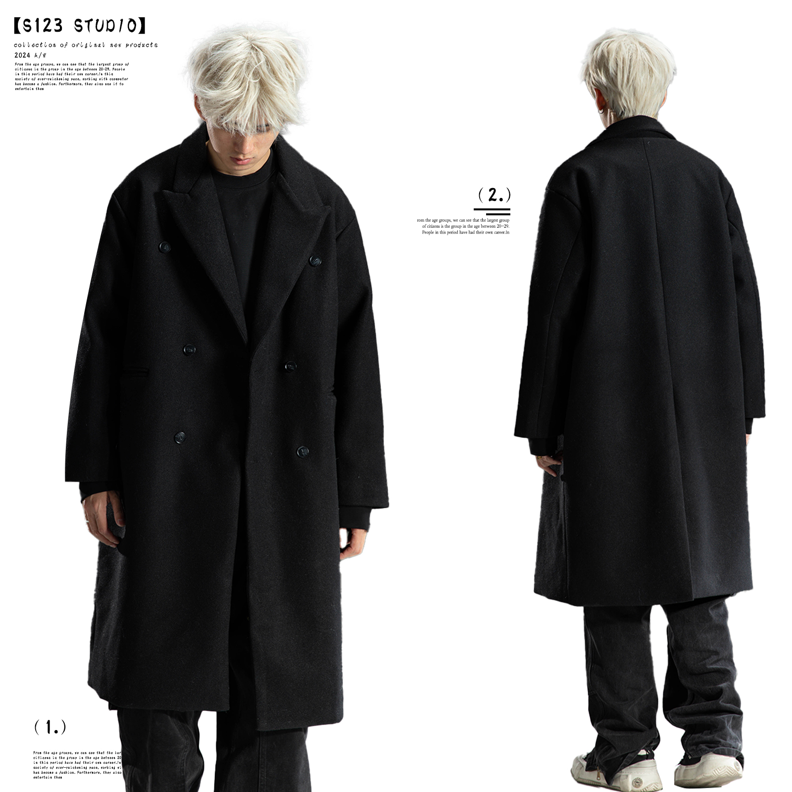 【中长款棉衣】韩系过膝棉服大衣外套男高级感百搭松弛感情侣衣8078