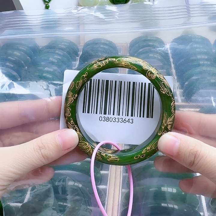 和田玉（碧玉）手镯未镶嵌5758微瑕