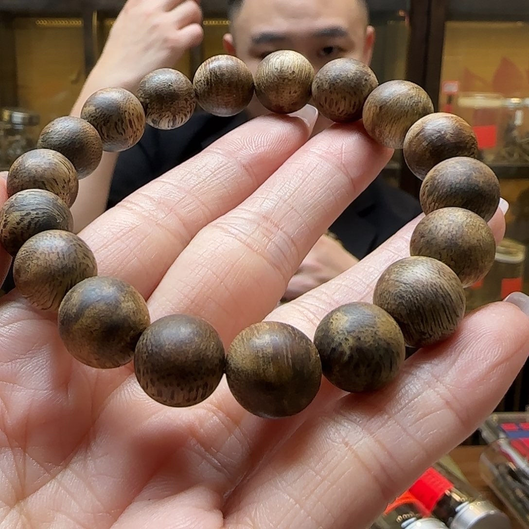 手串沉香32棋楠12mm单圈圆珠 12.6g+多样性发一串