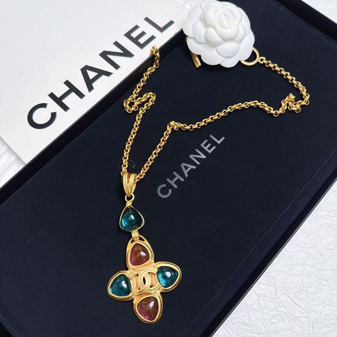 95新 Chanel/香奈儿 柚礼中古/香奈儿马卡龙吊坠项链lz410768