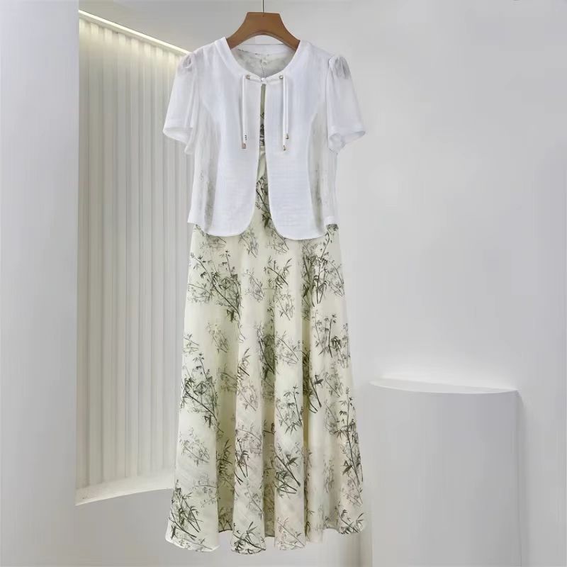 【FT556】夏装新款背心裙两件套套裙