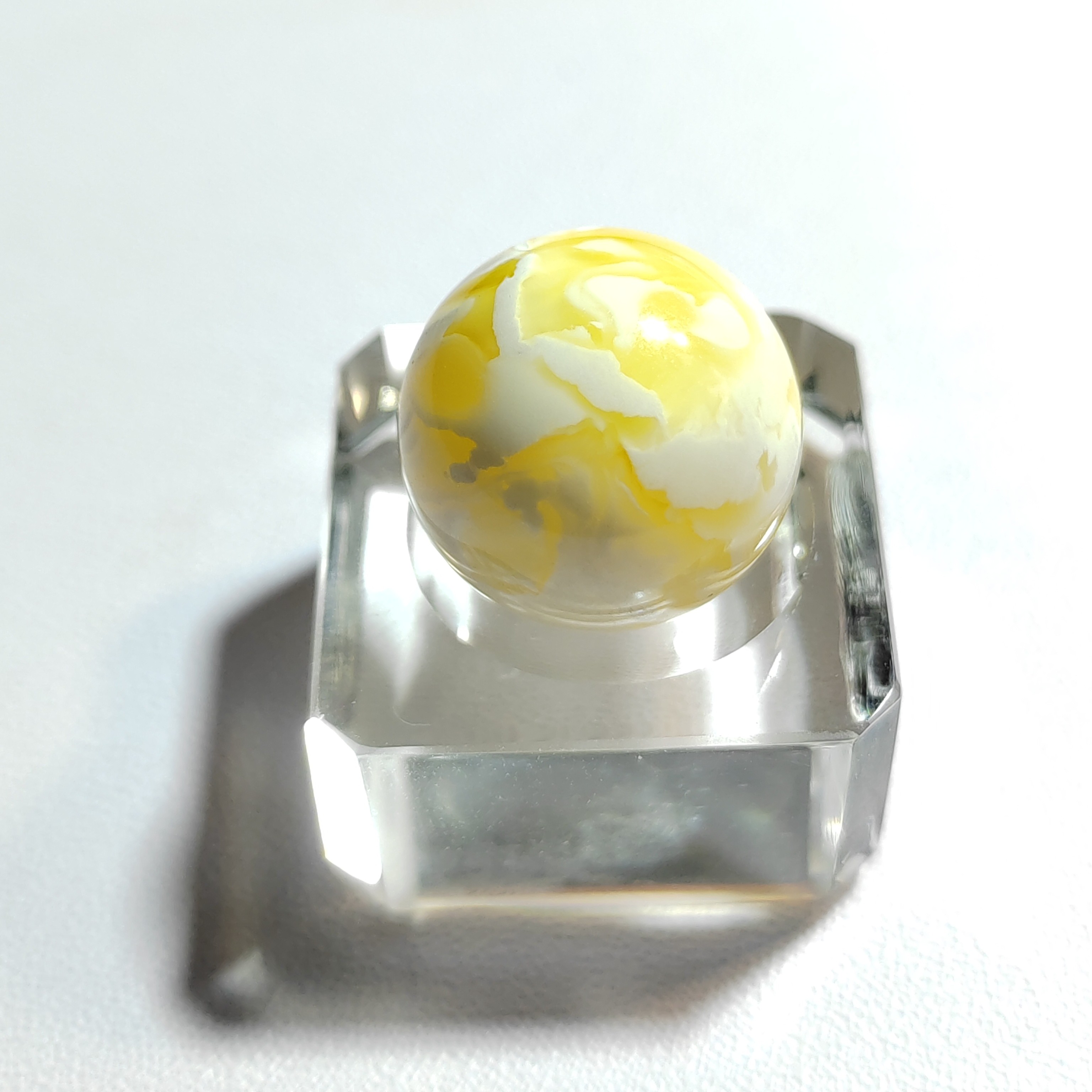 俄料金瓷白溶洞妖花16.9mm单珠散珠文玩佩珠