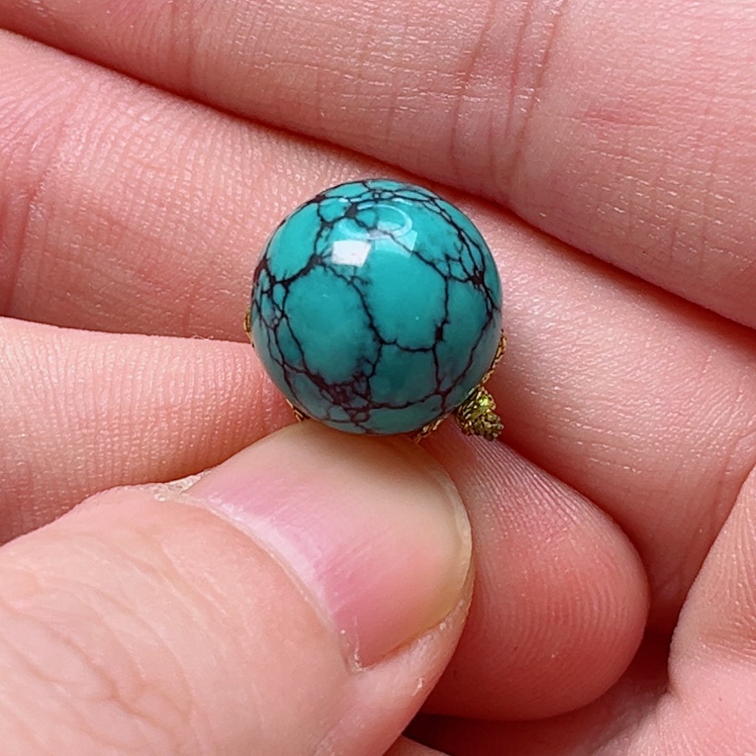 绿松石圆珠13.4未镶嵌