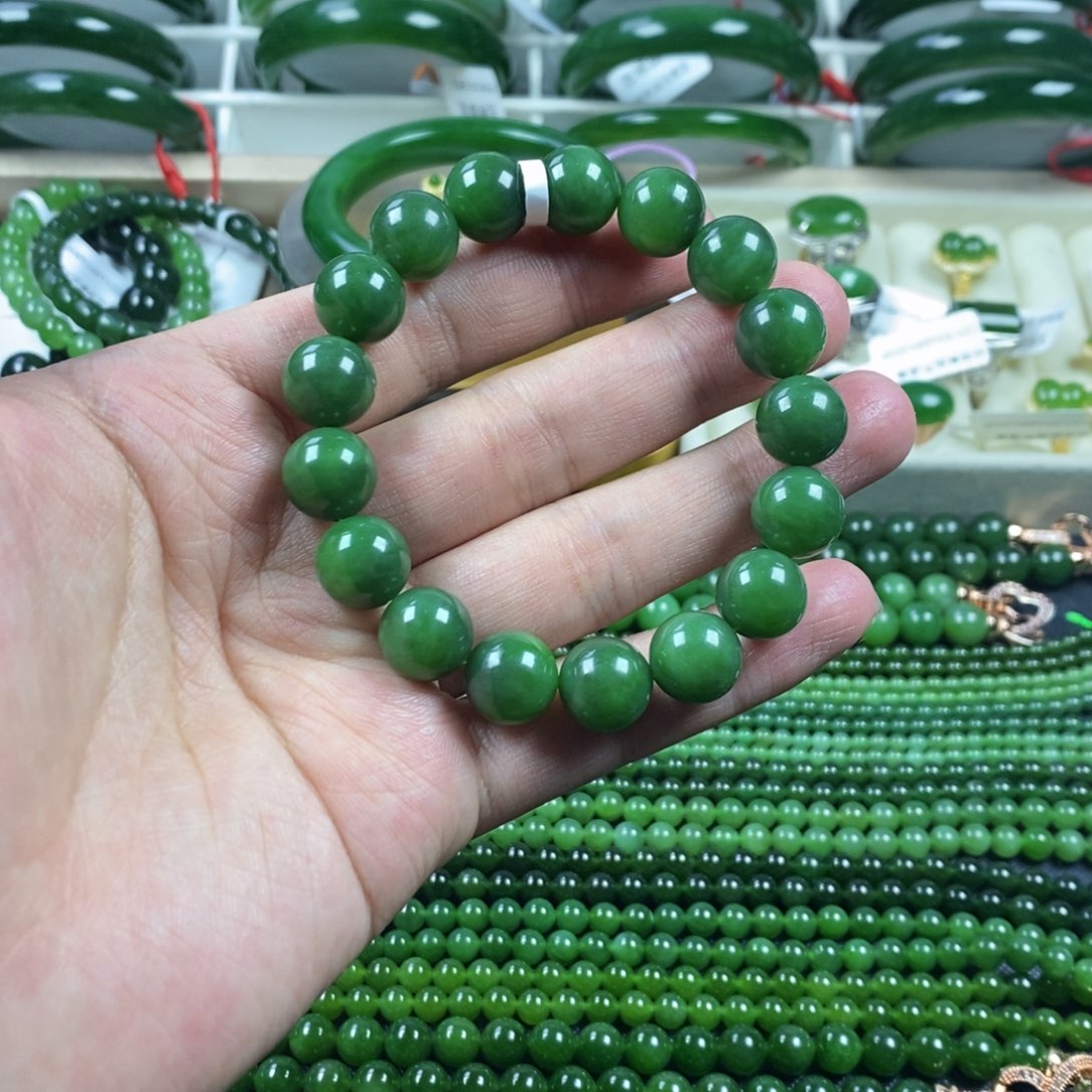 和田玉（碧玉）手串未镶嵌姐***后
