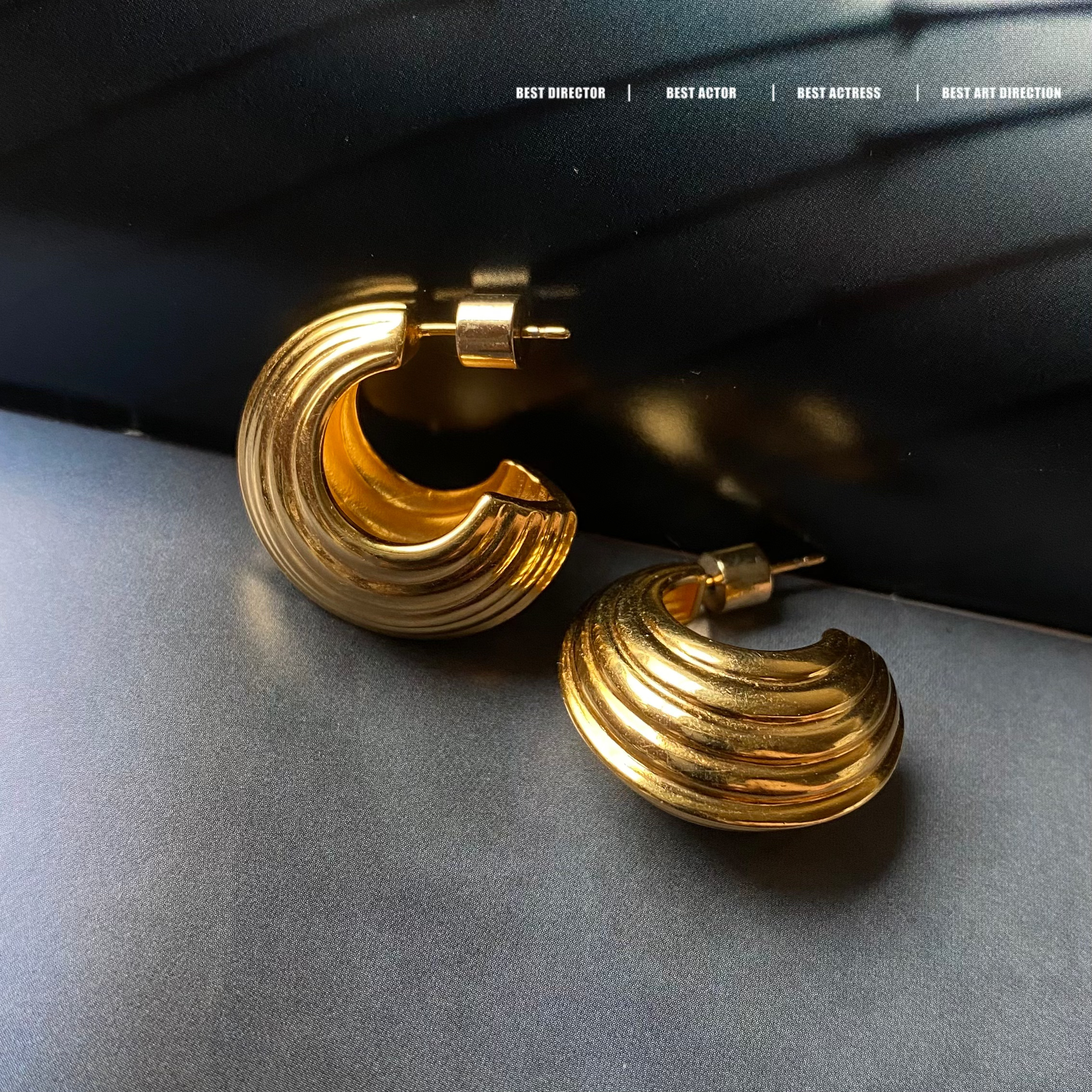 黄铜耳饰 轻奢高级欧美风素款小众耳环0074