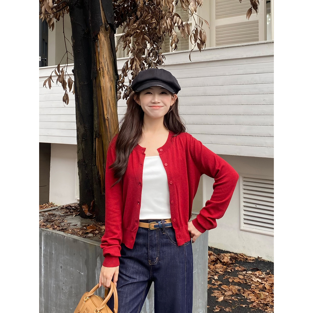 王家有鱼【大姚小姚】小个子针织开衫女2025年秋季新款时尚小众毛衣