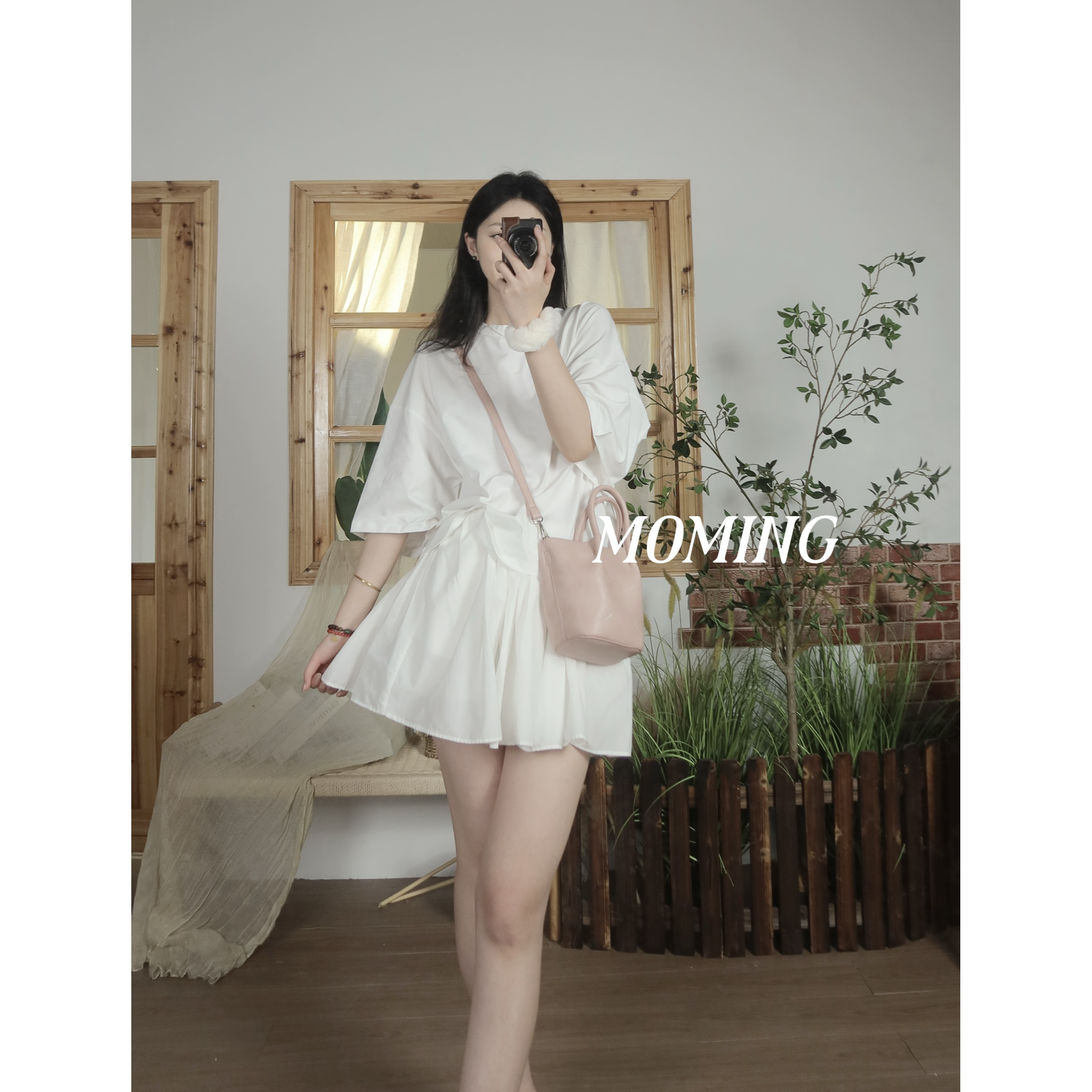 MOMING夏季新品 云朵 法式重工慵懒双层褶皱少女感蓬蓬半身裙