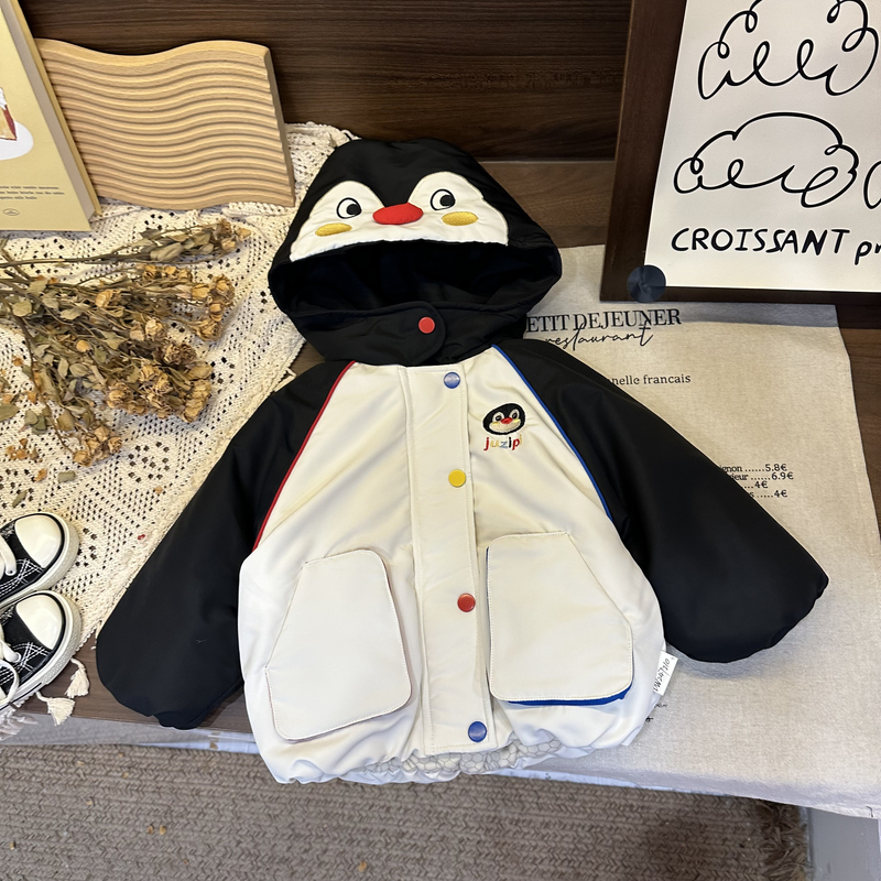 【Pingu来啦】橘止皮DW247210冬款pingu企鹅加厚棉服蜂窝发热外套