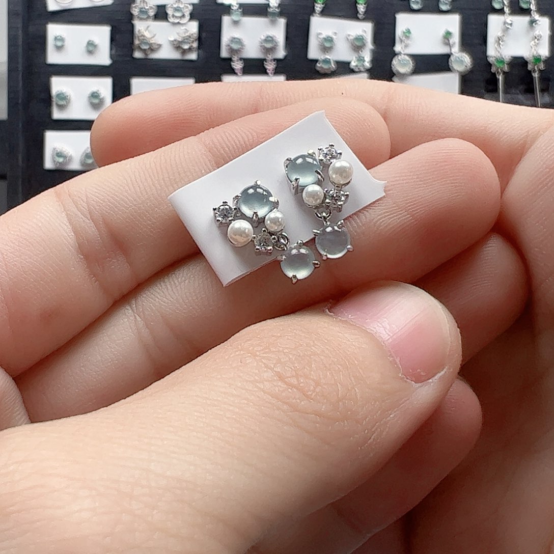 翡翠手链银S925镶嵌天然翡翠A货