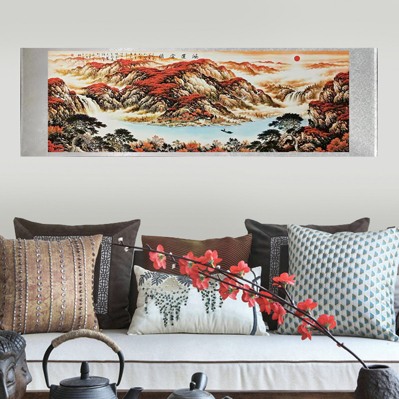 鸿运当头【国画山水】横幅六尺卷轴装饰画C5